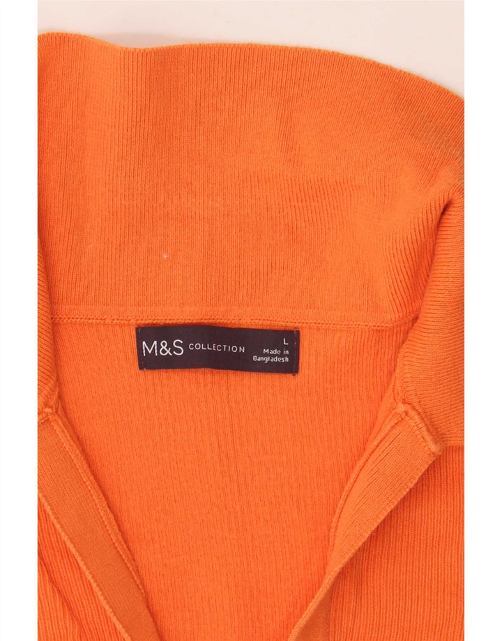 Женская рубашка поло Marks & Spencer UK 14, большая оранжевая