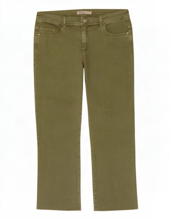 Женские укороченные прямые джинсы Zara EU 44 XL W34 L26, зеленый хлопок