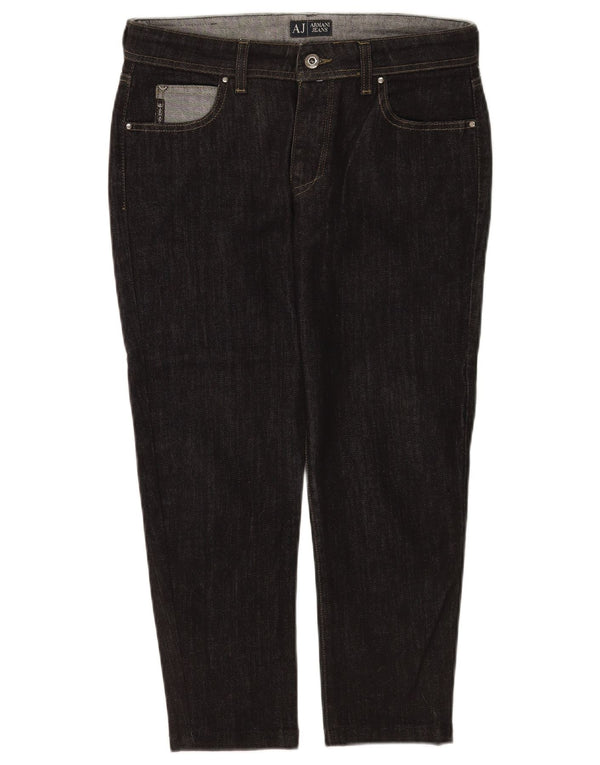 Женские укороченные джинсы Armani W29 L23, черный хлопок