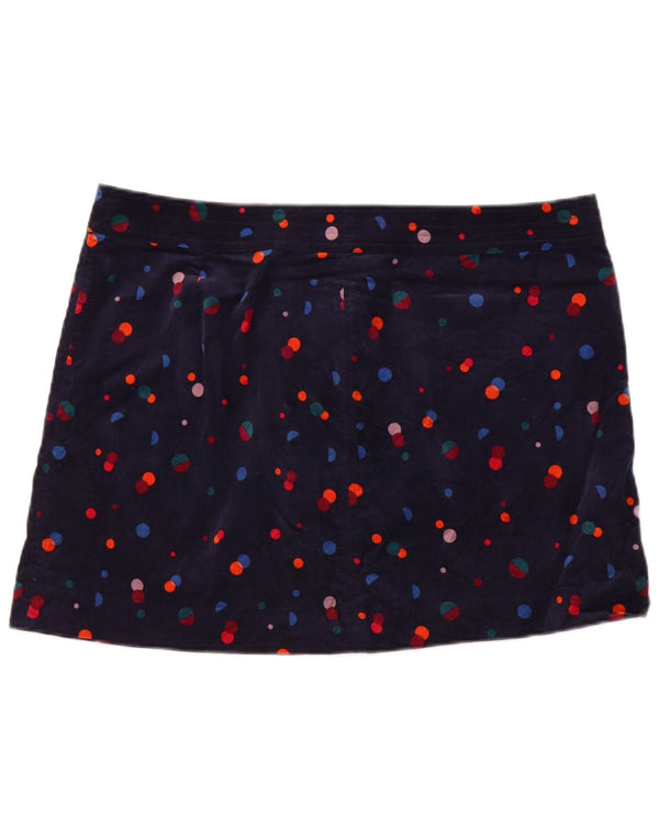 Женская бархатная мини-юбка MONSONON UK 20 2XL W40 Темно-синяя в пятнистый хлопок