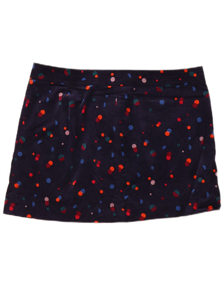 Женская бархатная мини-юбка MONSONON UK 20 2XL W40 Темно-синяя в пятнистый хлопок