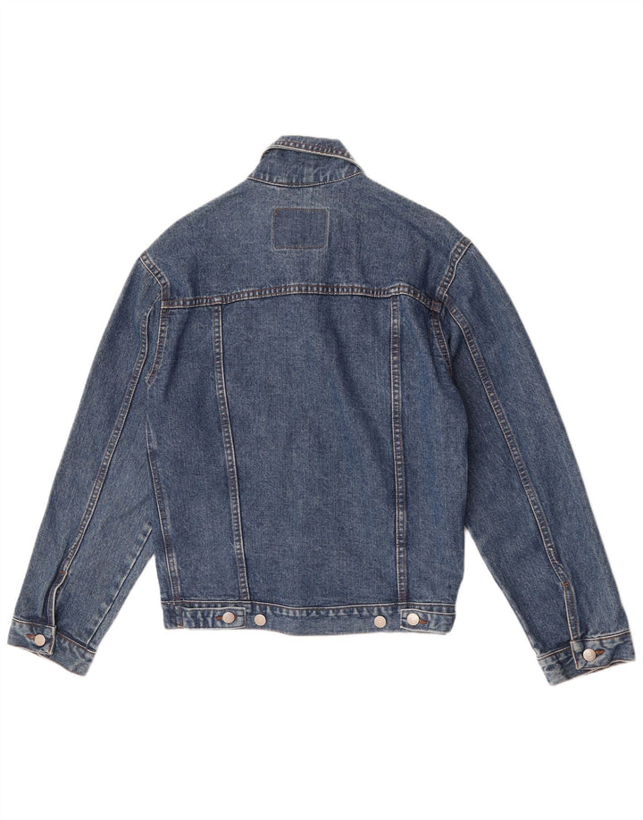 Винтажная женская джинсовая куртка UK 10, маленькая синяя