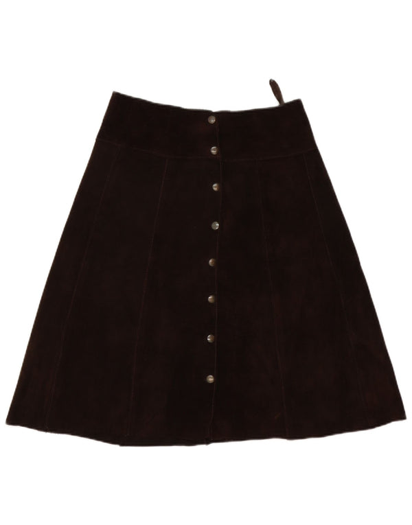 Винтажная женская замшевая юбка с высокой талией IT 46, большая W28, коричневая