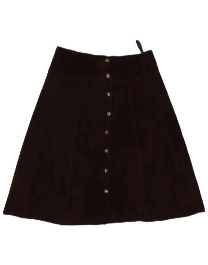 Винтажная женская замшевая юбка с высокой талией IT 46, большая W28, коричневая