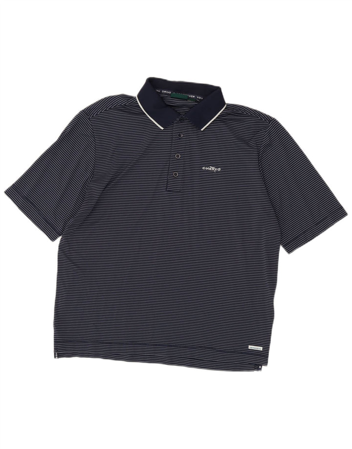 Мужская рубашка-поло Chervo IT 48 Medium Navy Blue в тонкую полоску Полиамид