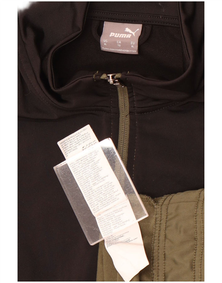 Мужской спортивный костюм Puma, верхняя куртка XL, цвет хаки, полиэстер с цветными блоками