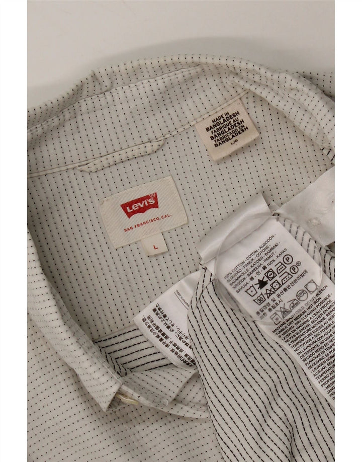 Мужская рубашка Levi's, большая белая пятнистая хлопковая рубашка