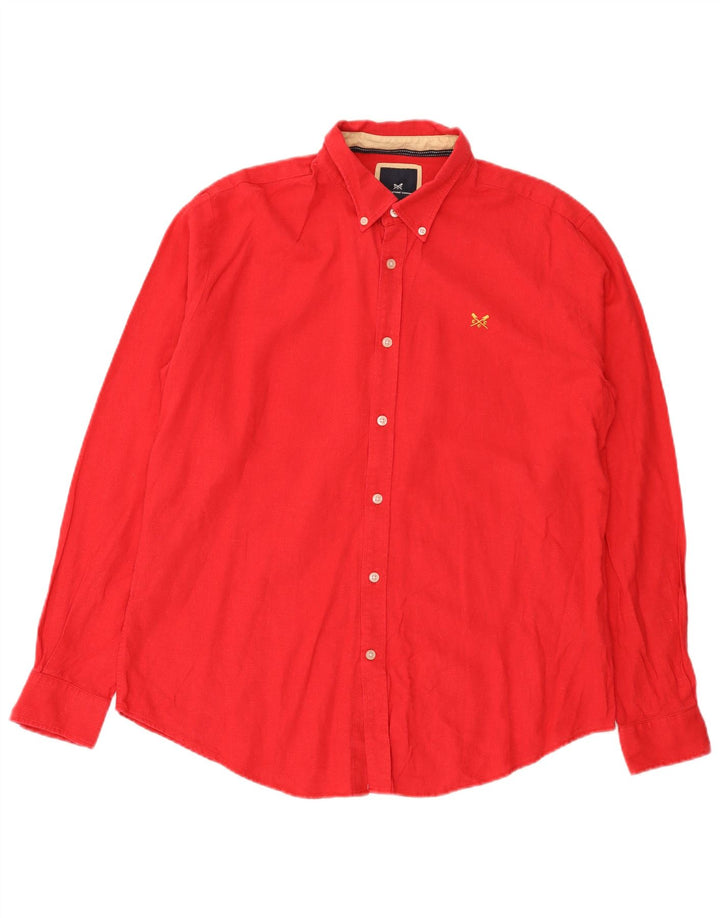 Мужская рубашка Crew Clothing, большая красная льняная ткань
