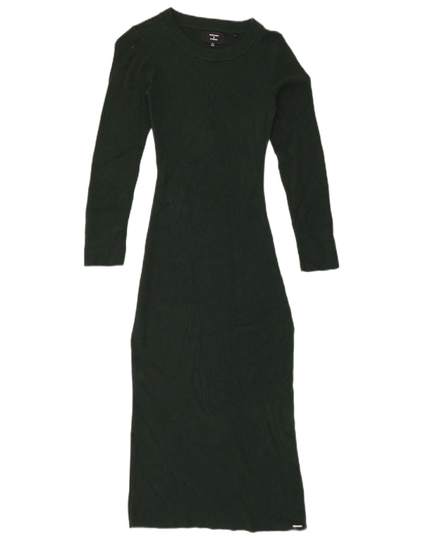 Женское трикотажное облегающее платье Superdry UK 8, маленькое зеленое, вискоза