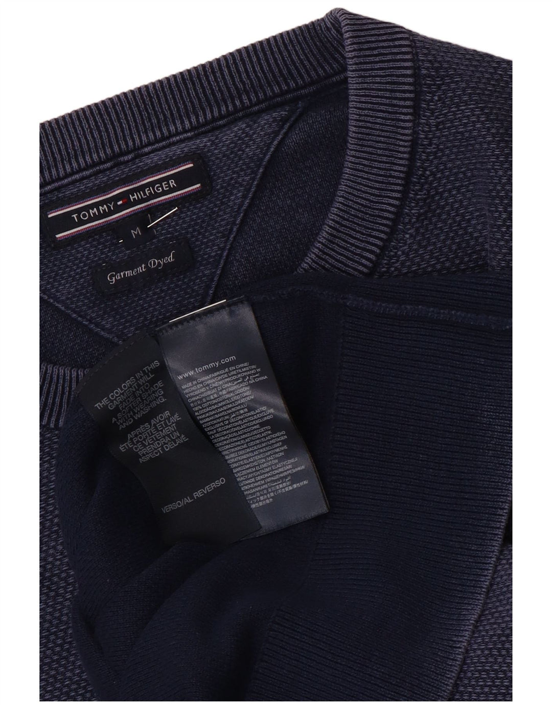 Мужской джемпер с круглым вырезом Tommy Hilfiger, средний темно-синий