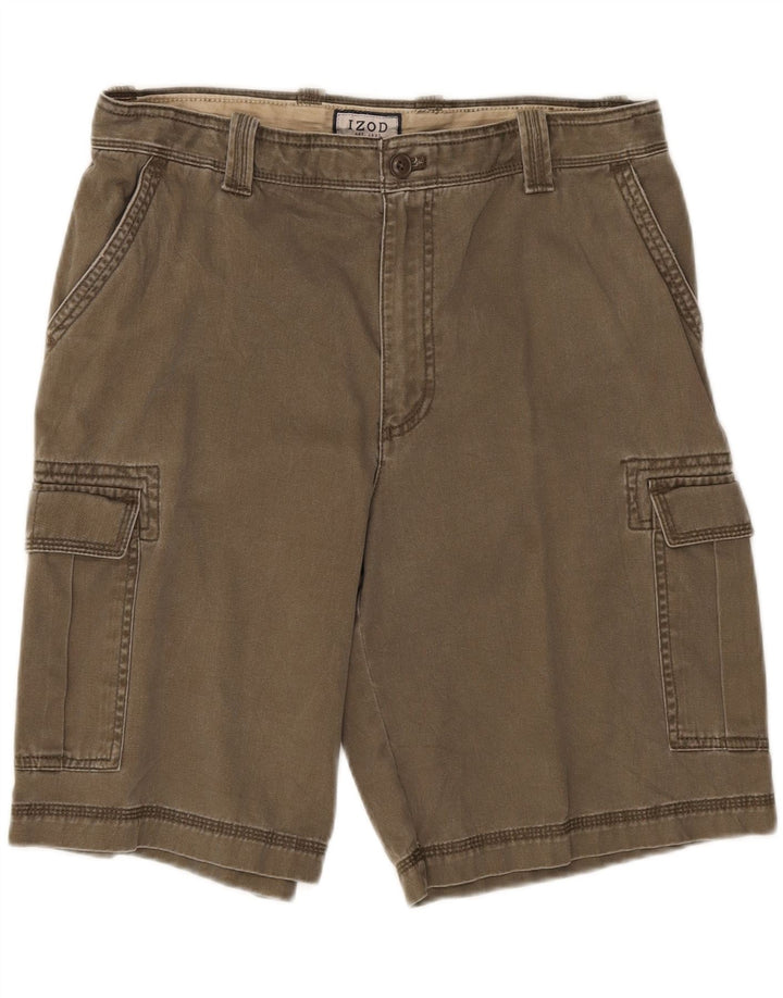 IZOD Mens Cargo Shorts Small W34 Khaki Cotton Vintage Izod and Second-Hand Izod from Messina Hembry 