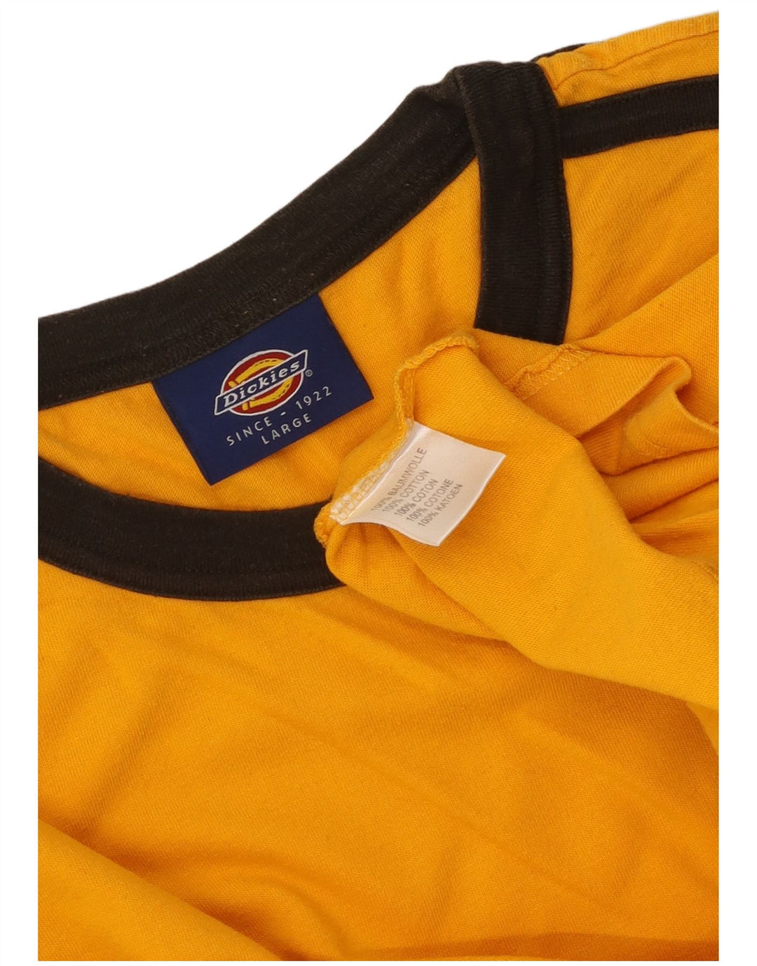 DICKIES Мужской топ с рисунком, длинный рукав, большой оранжевый, хлопок с цветными блоками