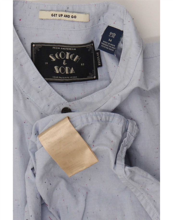 Мужская рубашка Scotch & Soda из хлопка среднего синего цвета с крапинками