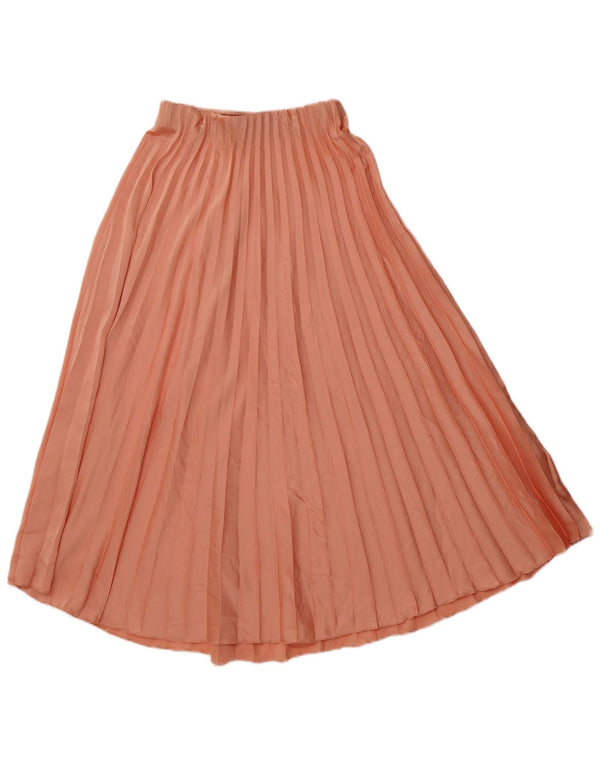 ZARA Womens Maxi Pleated Skirt XS W24  Pink Polyester
