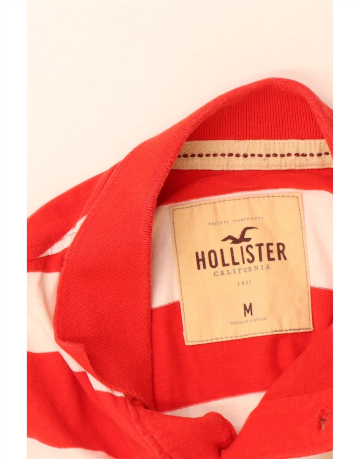 HOLLISTER Мужская рубашка-поло в красную полоску среднего размера