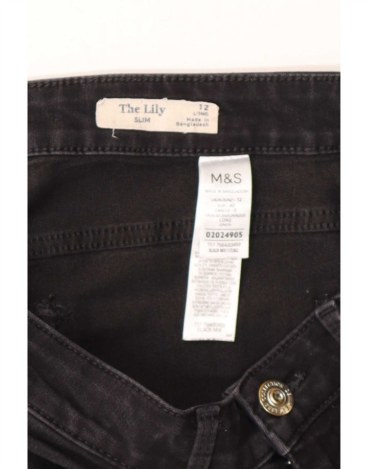 Женские джинсы Marks & Spencer The Lily Slim UK 12 Medium W30 L30, черные