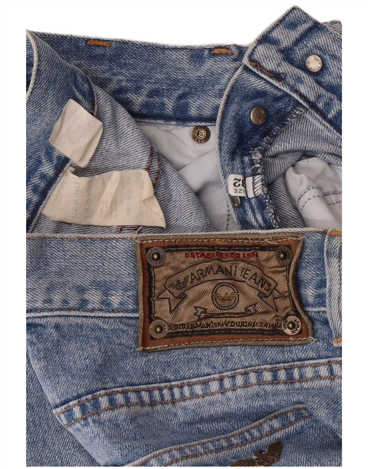 Мужские прямые джинсы Armani с высокой талией W32 L29, синие, хлопок