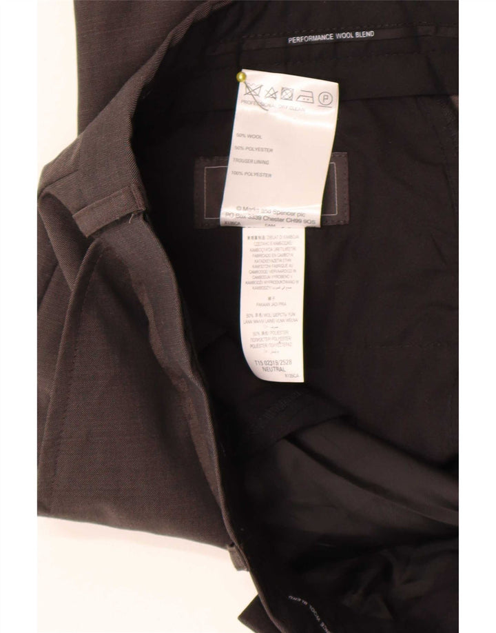 Мужские костюмные брюки стандартного кроя Marks & Spencer W36 L29 коричневые шерстяные