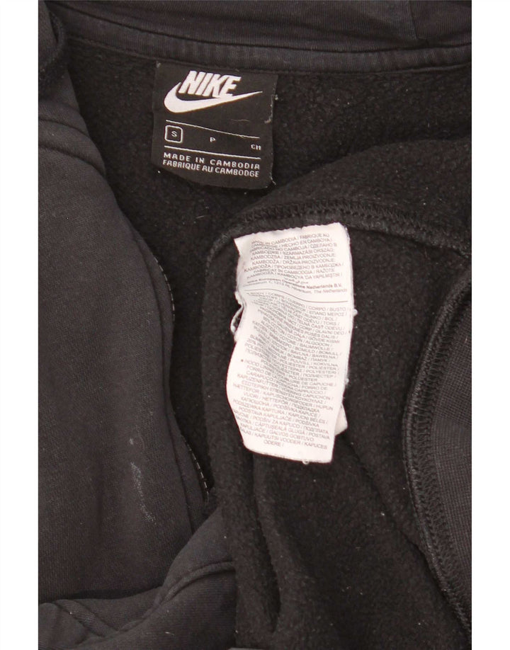 Мужской свитер с капюшоном на молнии Nike, маленький черный, хлопковый