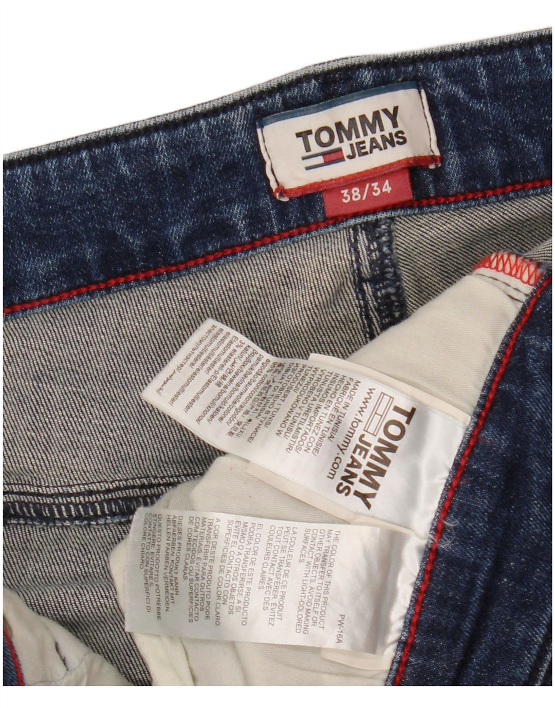 TOMMY HILFIGER Мужские узкие джинсы W38 L34 Синие хлопковые