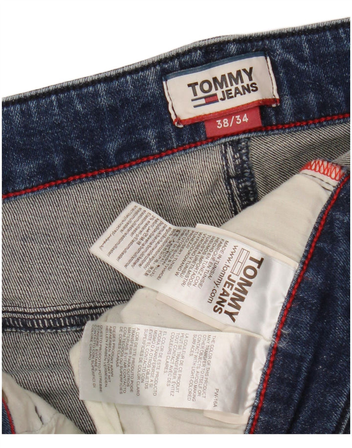TOMMY HILFIGER Мужские узкие джинсы W38 L34 Синие хлопковые
