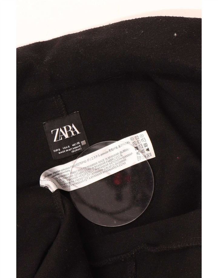 Женское открытое пальто Zara UK 10, маленький черный полиэстер