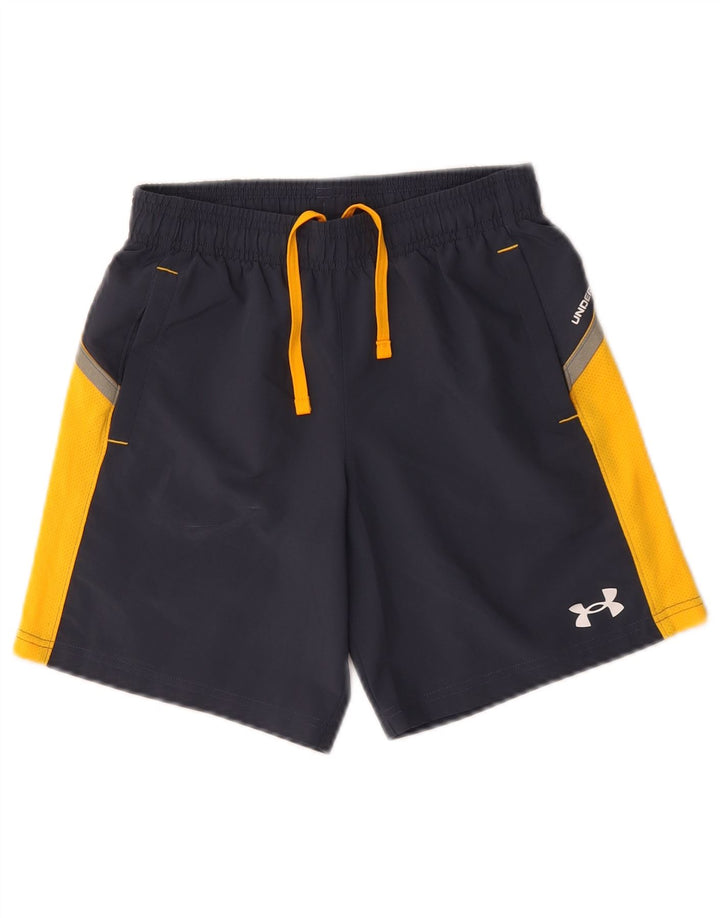 Спортивные шорты Under Armour для мальчиков 9–10 лет, средние, темно-синие, с цветными блоками
