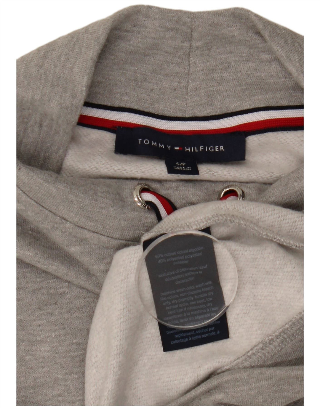 Женский укороченный свитшот оверсайз Tommy Hilfiger UK 10, маленький серый