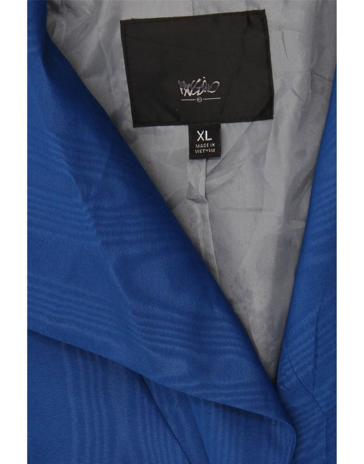 MOSSIMO Womens Overcoat UK 18  XL Blue Striped Polyester Vintage Mossimo and Second-Hand Mossimo from Messina Hembry 