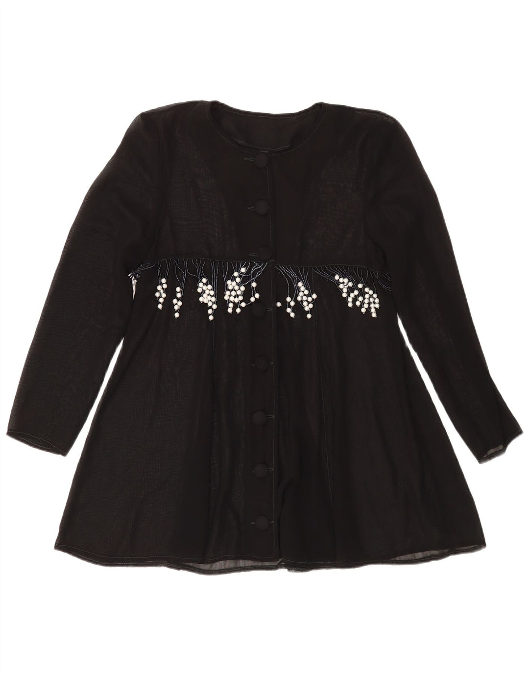 Винтажная женская блузка-рубашка UK 14, средний черный