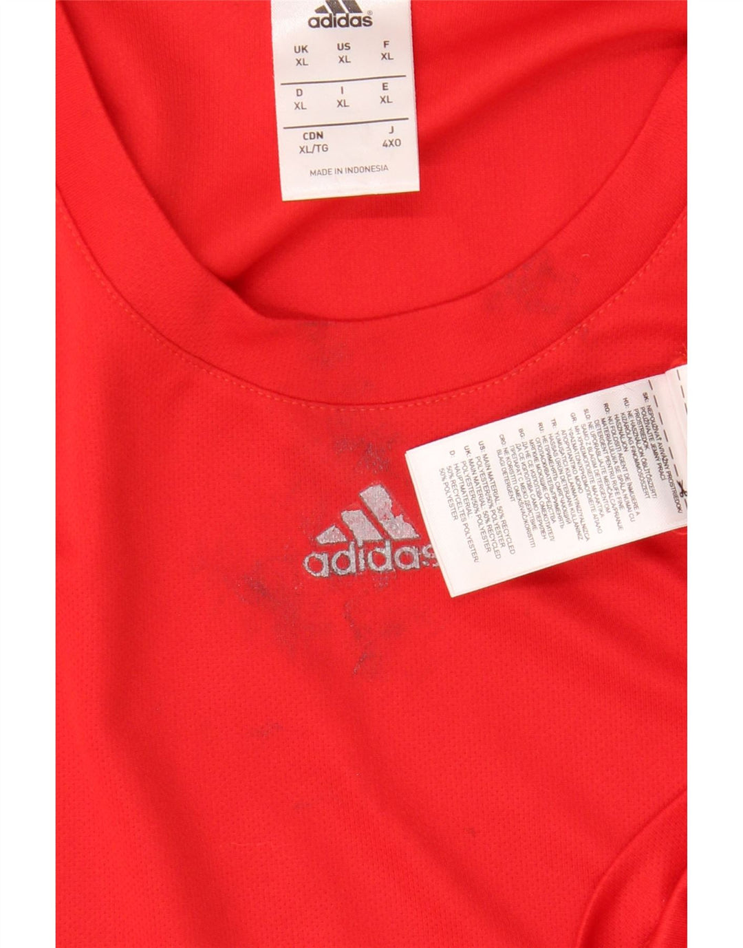 Мужская футболка ADIDAS Climalite Top XL, красный полиэстер