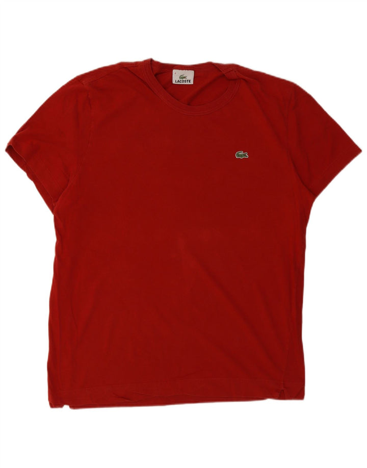 Мужская футболка Lacoste, размер 4, средний красный хлопок