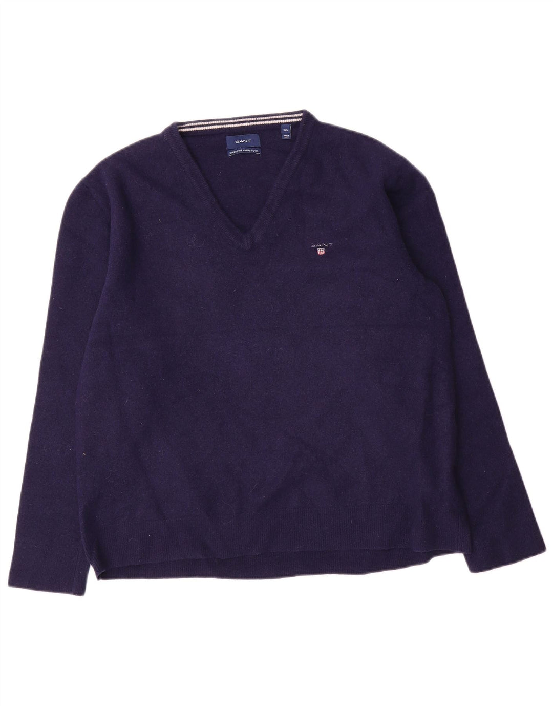 Мужской свитер Gant с v-образным вырезом 2XL, темно-синий, шерсть
