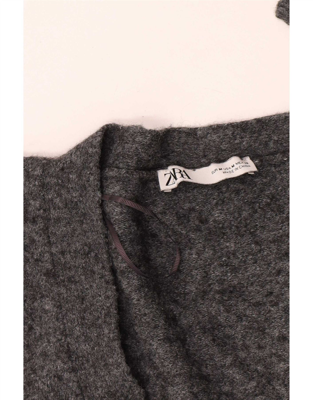 Женский укороченный кардиган Zara UK 14, средний серый в крапинку