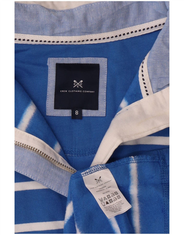 Crew Clothing Женский свитер-свитшот оверсайз, британский размер 8, маленький синий хлопок