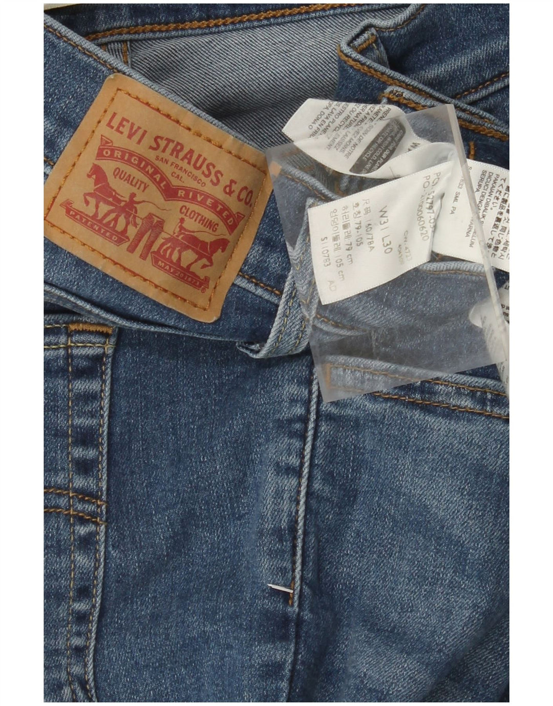 Женские джинсы LEVI'S 710 с высокой посадкой суперскинни W31 L30, синий хлопок
