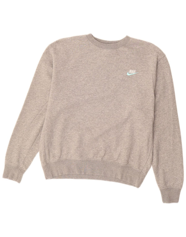 Мужской свитер NIKE, хлопковый джемпер среднего серого цвета