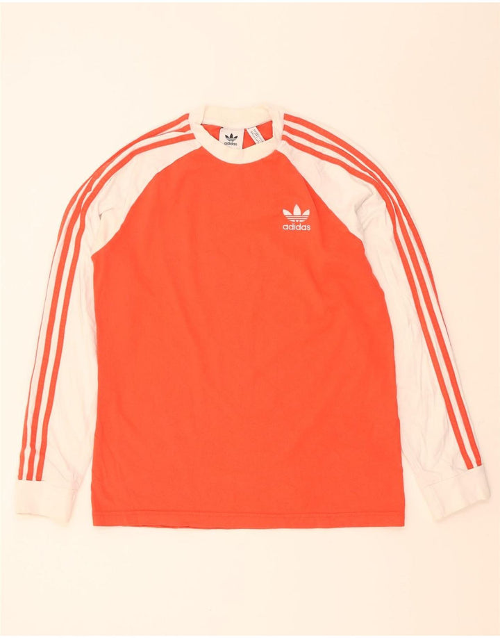 Мужской топ Adidas с длинным рукавом, средний оранжевый, хлопок с цветными блоками