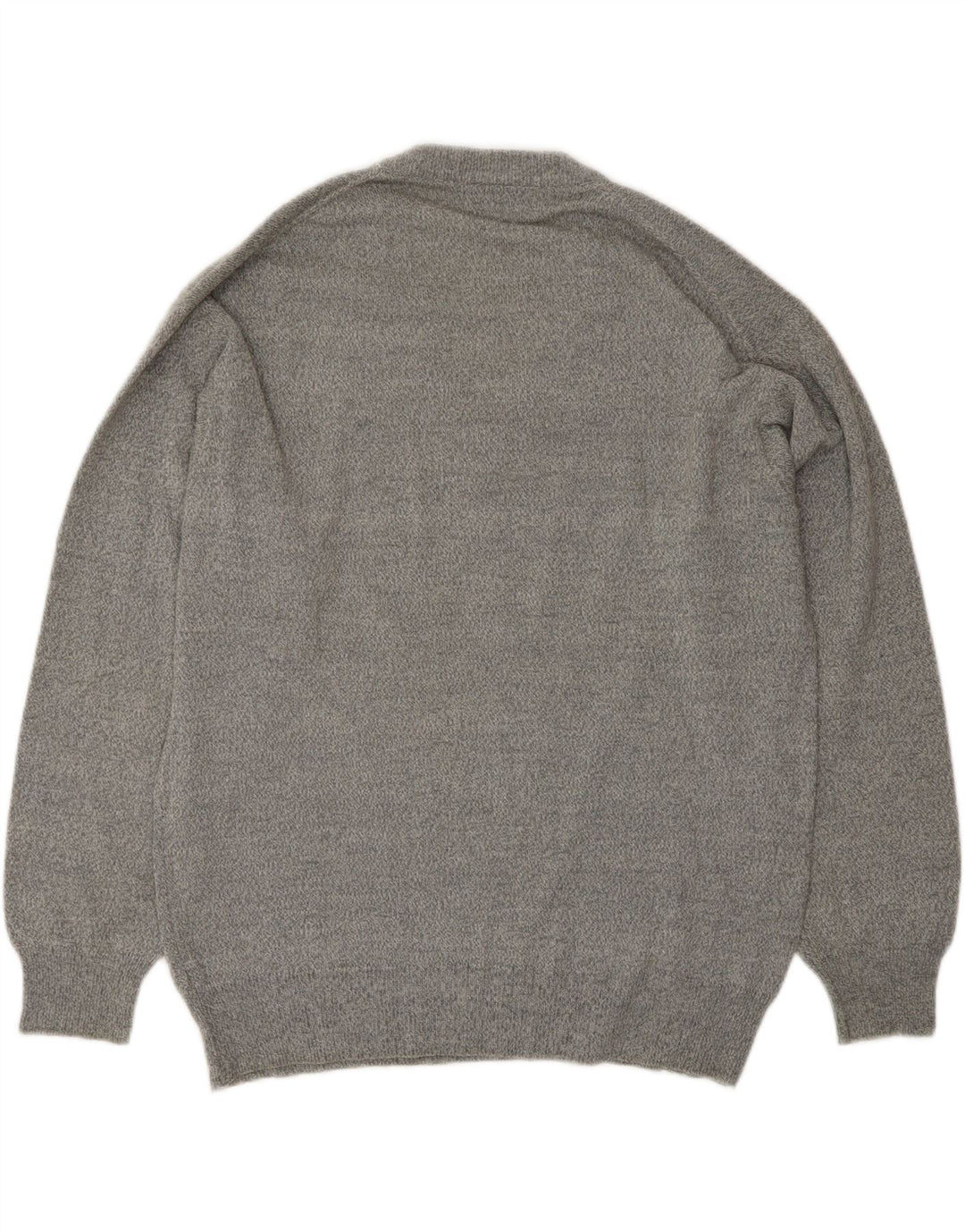 PIERRE CARDIN Mens V-Neck Jumper Sweater Large Grey Acrylic