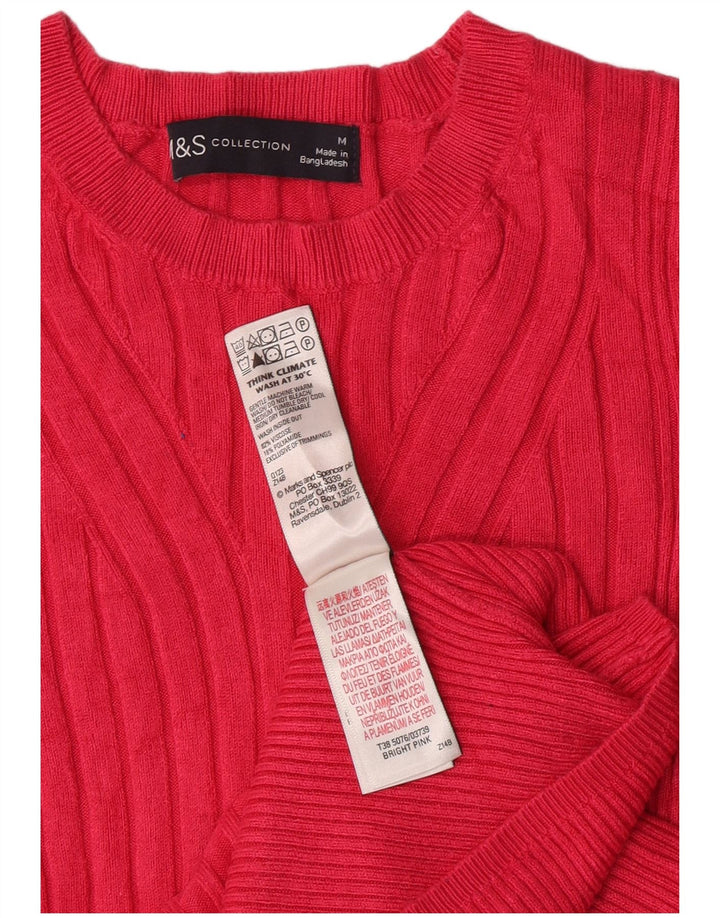 Женский джемпер с вырезом «лодочка» Marks & Spencer UK 12, средний розовый