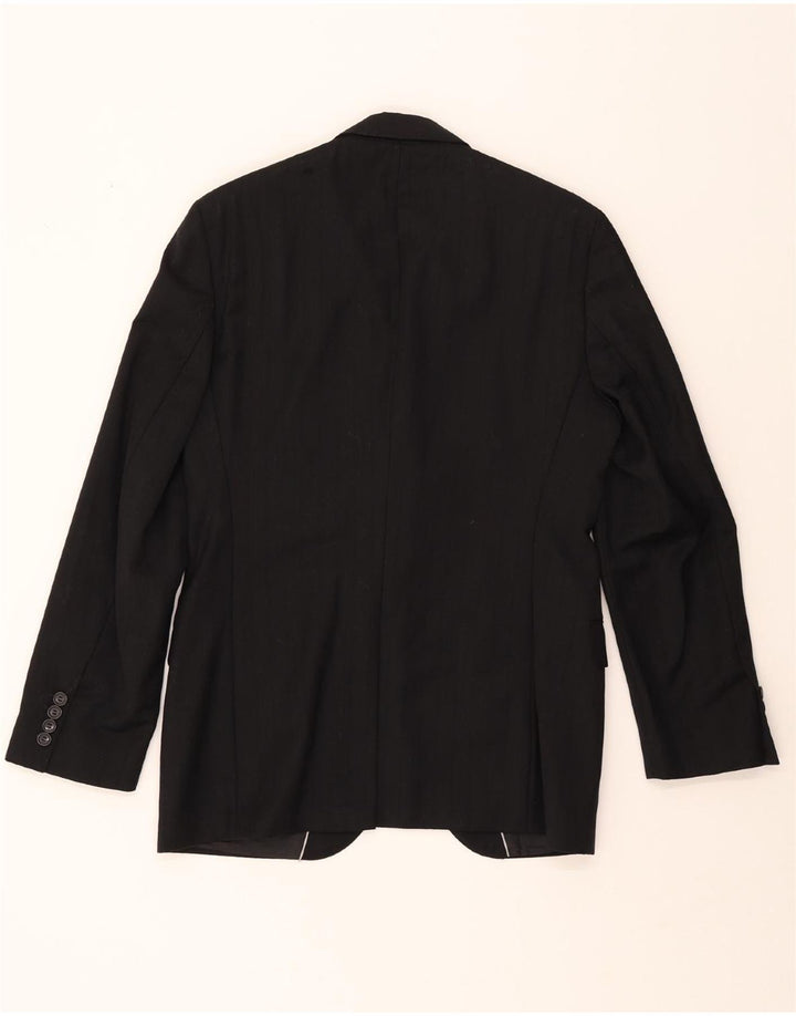 HUGO BOSS Mens 3 Button Blazer Jacket IT 46 Small Black Pinstripe Vintage Hugo Boss and Second-Hand Hugo Boss from Messina Hembry 