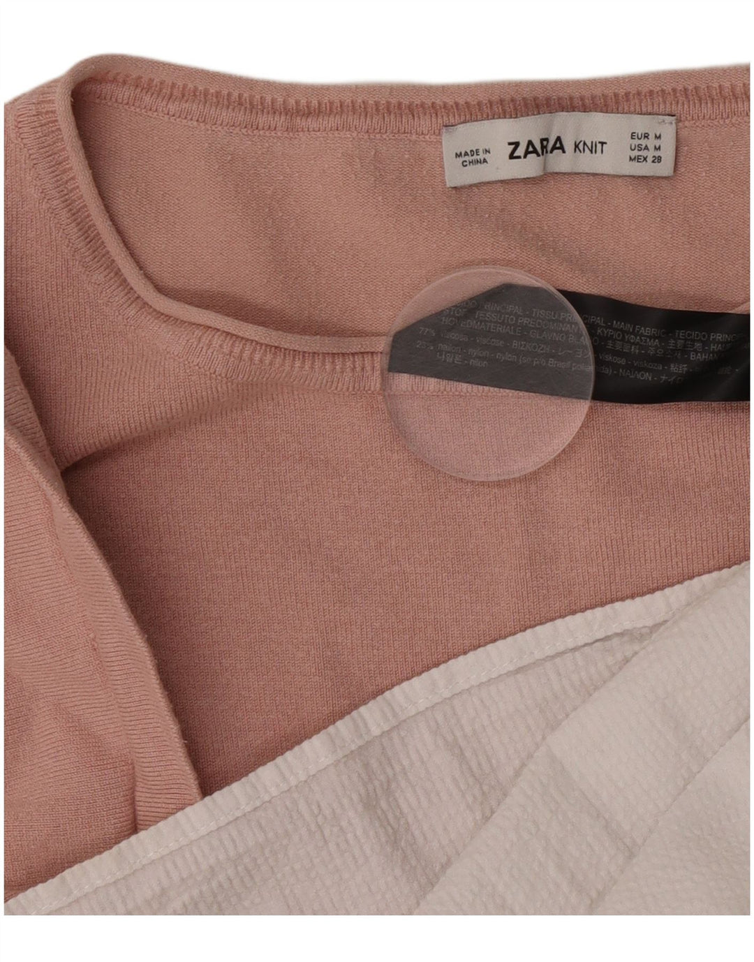 Женская блузка оверсайз Zara UK 14, средний розовый цвет, вискоза
