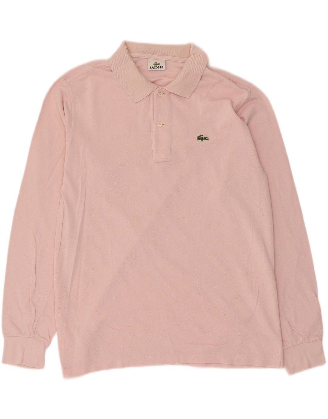Мужская рубашка-поло с длинным рукавом Lacoste, размер 4, средний розовый хлопок, размер 4