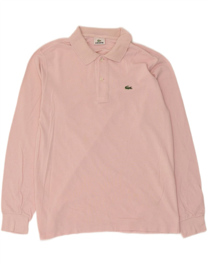 Мужская рубашка-поло с длинным рукавом Lacoste, размер 4, средний розовый хлопок, размер 4