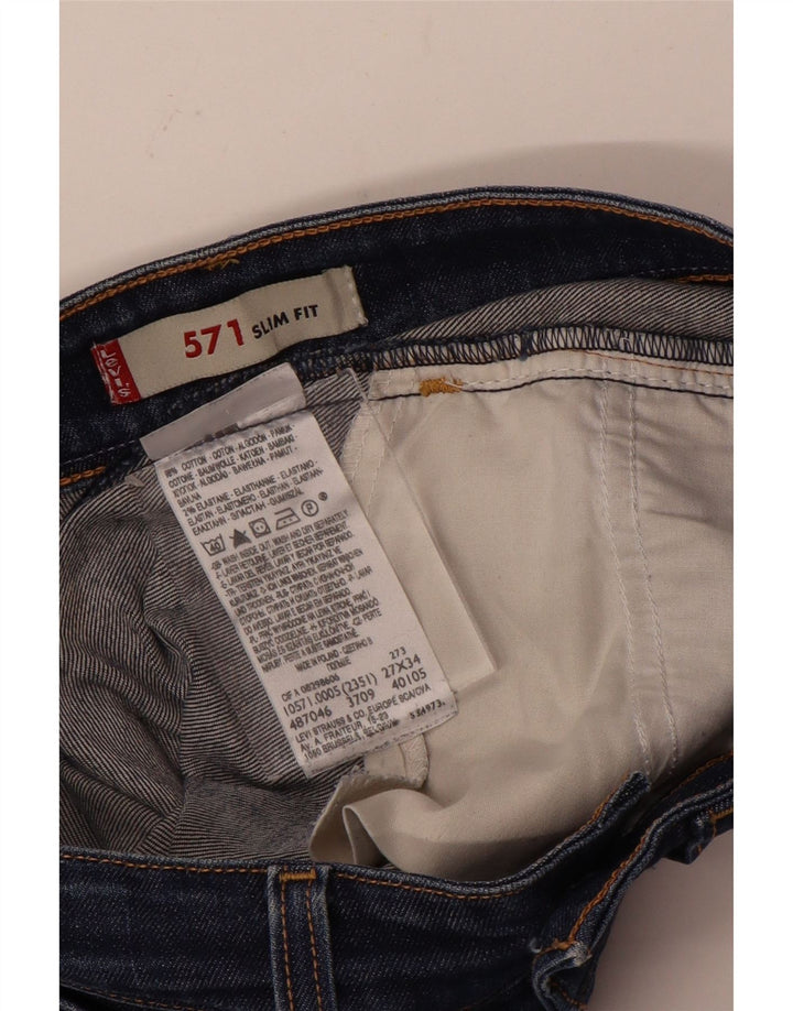 Женские узкие джинсы Levi's 571 W27 L34 синие, хлопок