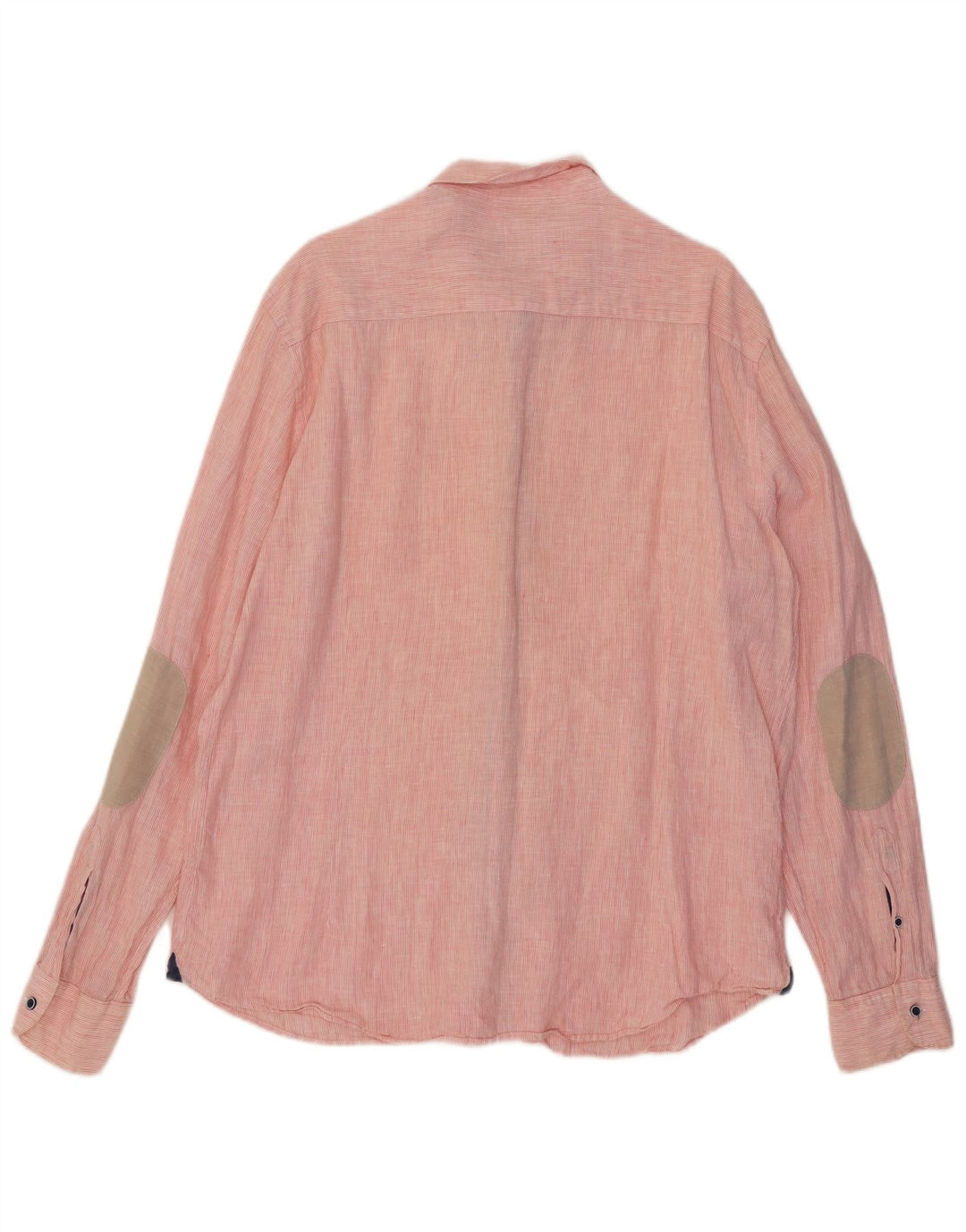 Мужская рубашка Massimo Dutti 2XL розовая в тонкую полоску
