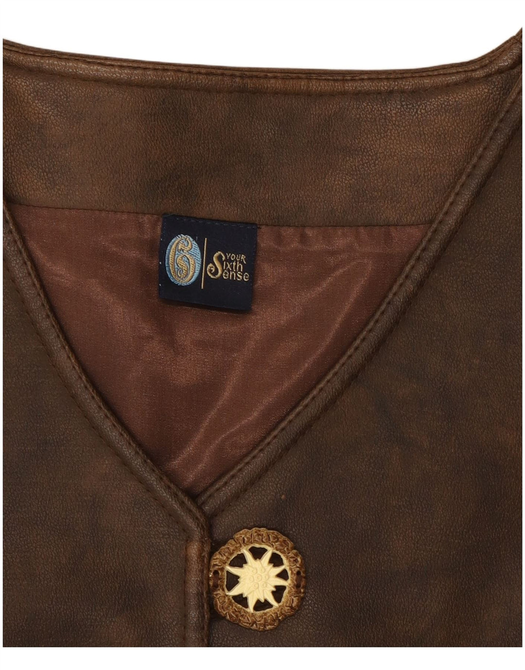 Женский кожаный жилет YOUR SIXTH SENSE UK 18 XL, коричневый