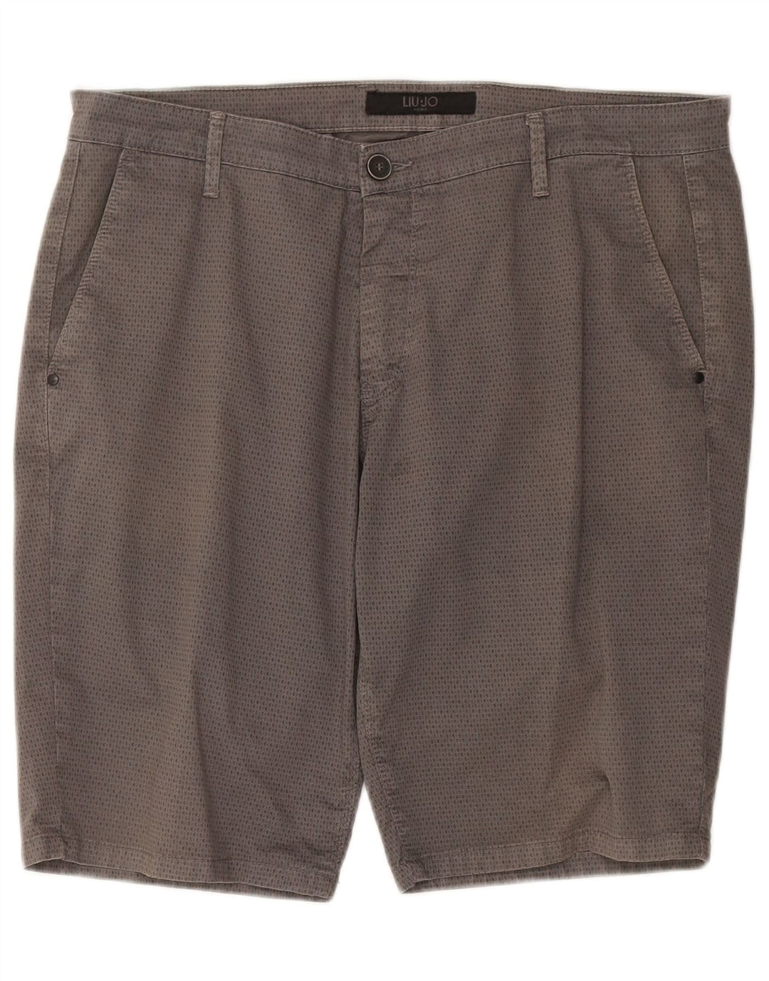 LIU JO Mens Chino Shorts IT 56 3XL W40 Grey Spotted Cotton