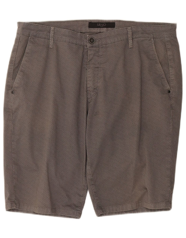 LIU JO Mens Chino Shorts IT 56 3XL W40 Grey Spotted Cotton