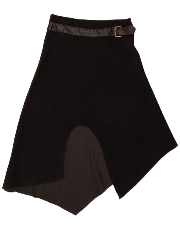Винтажная женская асимметричная юбка с завышенной талией IT 48 XL W30, черный полиэстер